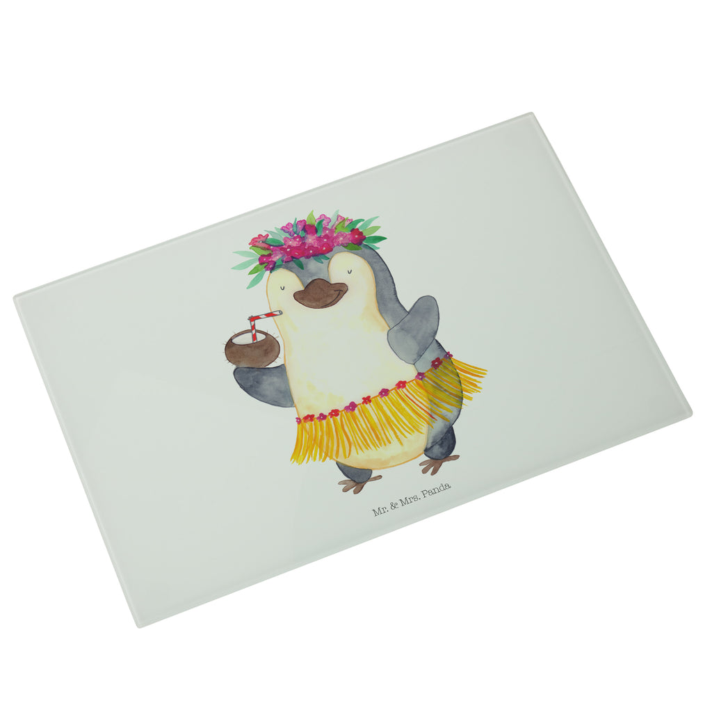 XL Glas Schneidbrett Pinguin Kokosnuss Glasschneidebrett, Schneidebrett, Frühstücksbrett, Küche, Pinguin, Aloha, Hawaii, Urlaub, Kokosnuss, Pinguine