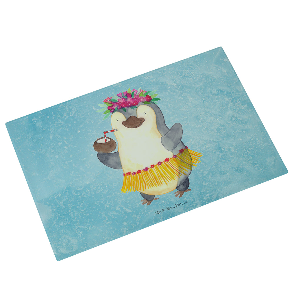 XL Glas Schneidbrett Pinguin Kokosnuss Glasschneidebrett, Schneidebrett, Frühstücksbrett, Küche, Pinguin, Aloha, Hawaii, Urlaub, Kokosnuss, Pinguine