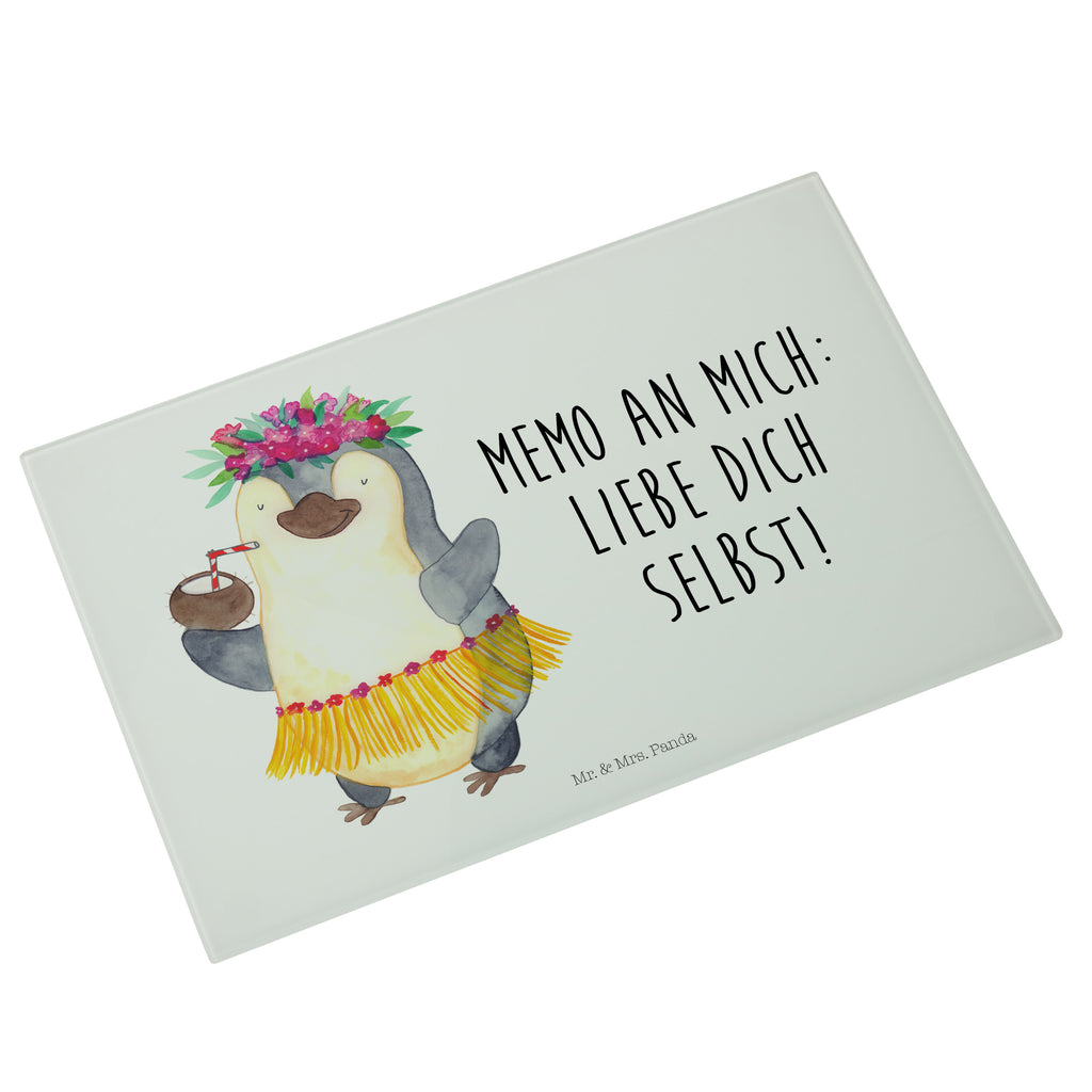 XL Glas Schneidbrett Pinguin Kokosnuss Glasschneidebrett, Schneidebrett, Frühstücksbrett, Küche, Pinguin, Aloha, Hawaii, Urlaub, Kokosnuss, Pinguine