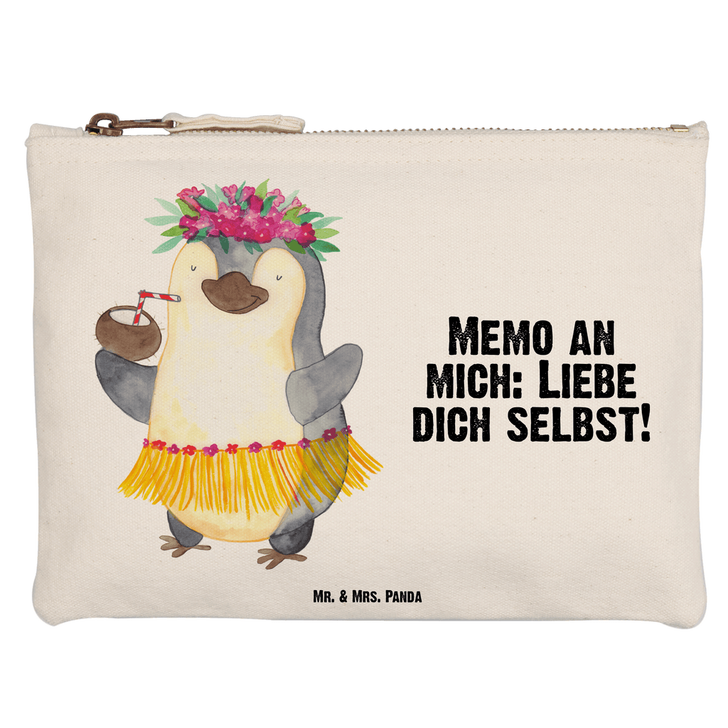 Schminktasche Pinguin Kokosnuss Schminktasche, Kosmetiktasche, Kosmetikbeutel, Stiftemäppchen, Etui, Federmappe, Makeup, XXL, Schminketui, Kosmetiketui, Schlamperetui, Pinguin, Aloha, Hawaii, Urlaub, Kokosnuss, Pinguine