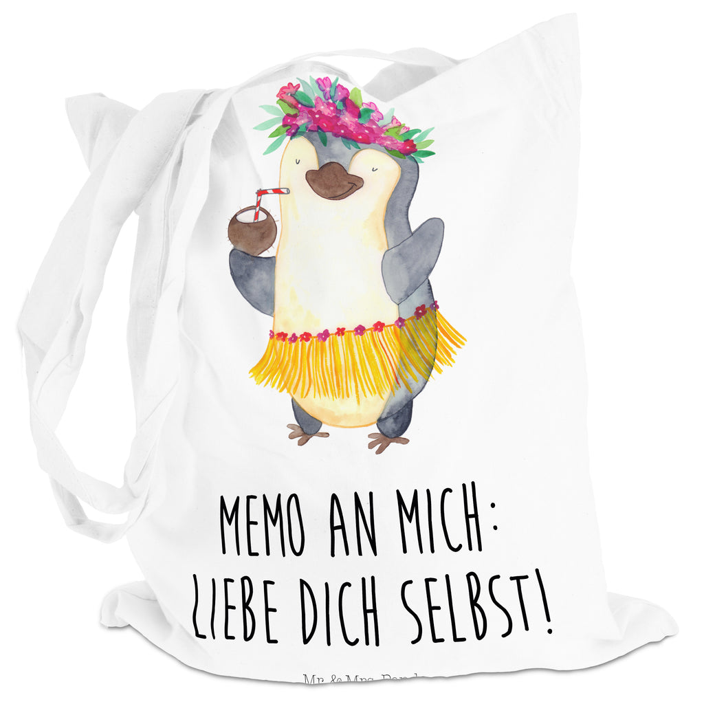 Tragetasche Pinguin Kokosnuss Beuteltasche, Beutel, Einkaufstasche, Jutebeutel, Stoffbeutel, Pinguin, Aloha, Hawaii, Urlaub, Kokosnuss, Pinguine