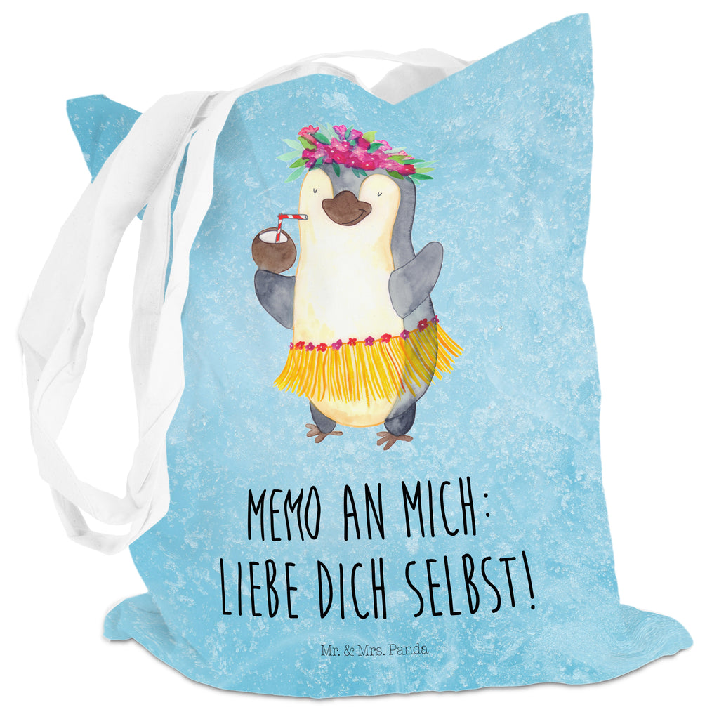 Tragetasche Pinguin Kokosnuss Beuteltasche, Beutel, Einkaufstasche, Jutebeutel, Stoffbeutel, Pinguin, Aloha, Hawaii, Urlaub, Kokosnuss, Pinguine