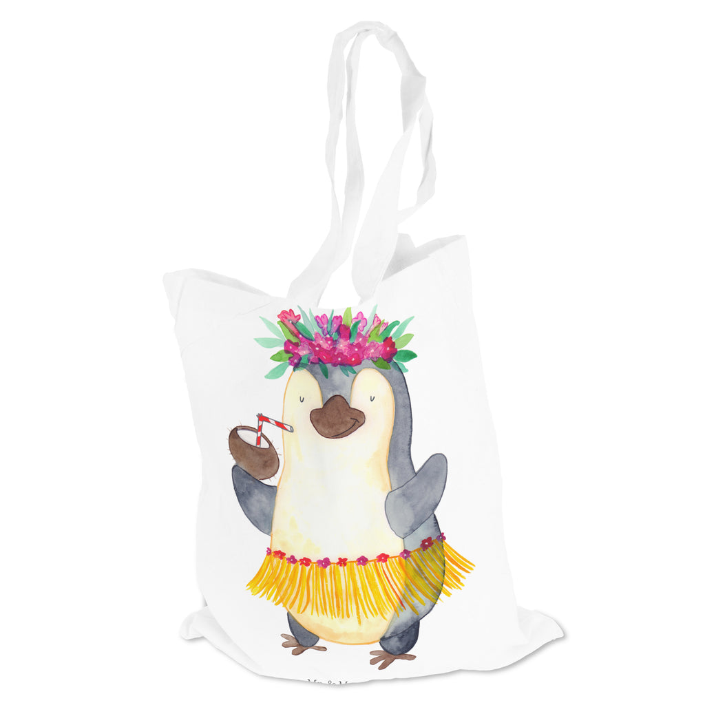 Tragetasche Pinguin Kokosnuss Beuteltasche, Beutel, Einkaufstasche, Jutebeutel, Stoffbeutel, Pinguin, Aloha, Hawaii, Urlaub, Kokosnuss, Pinguine