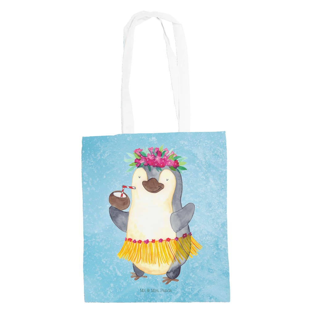 Tragetasche Pinguin Kokosnuss Beuteltasche, Beutel, Einkaufstasche, Jutebeutel, Stoffbeutel, Pinguin, Aloha, Hawaii, Urlaub, Kokosnuss, Pinguine