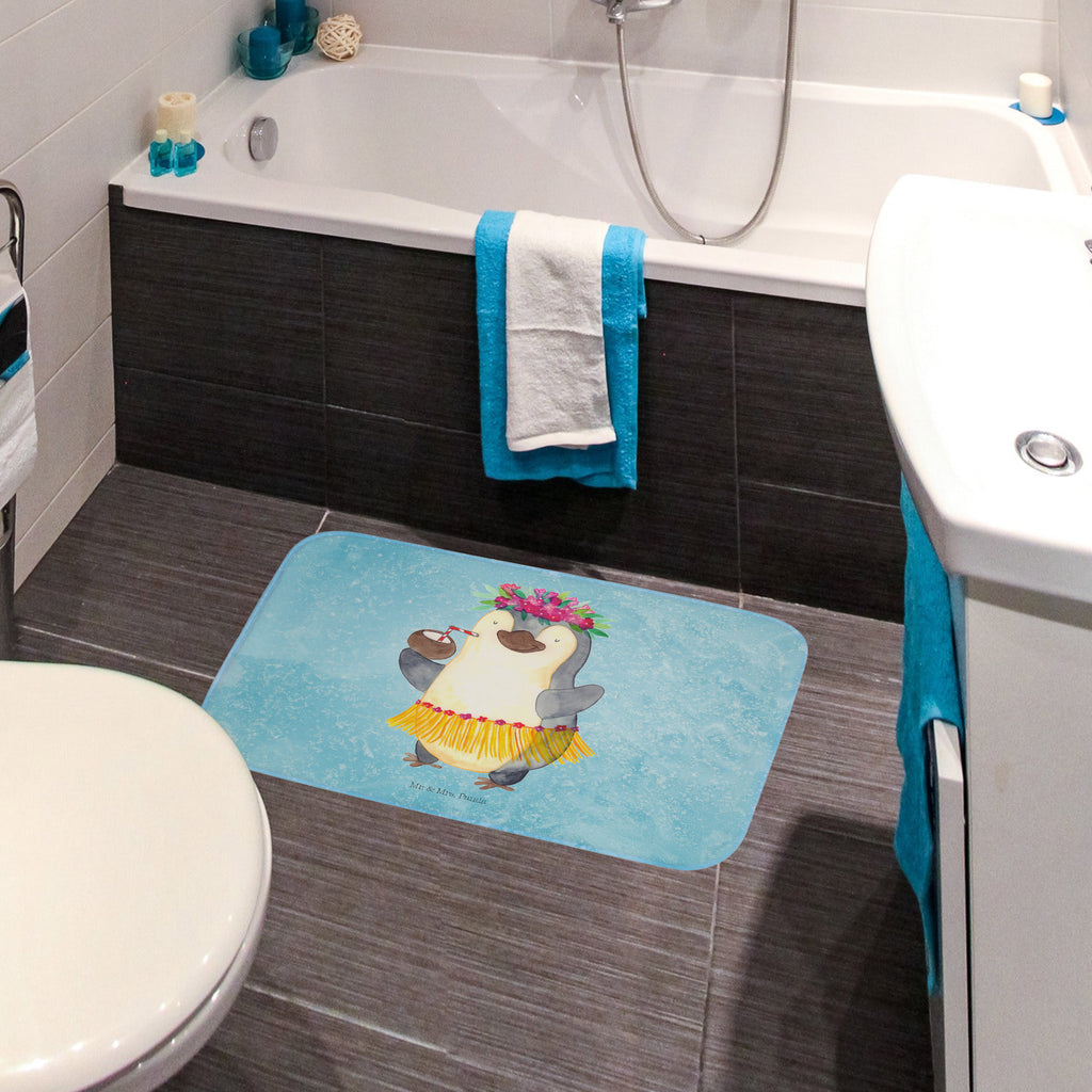 Badvorleger Pinguin Kokosnuss Badematte, Badteppich, Duschvorleger, Badezimmerteppich, Badezimmermatte, Badvorleger, Duschmatte, Duschteppich, Pinguin, Aloha, Hawaii, Urlaub, Kokosnuss, Pinguine