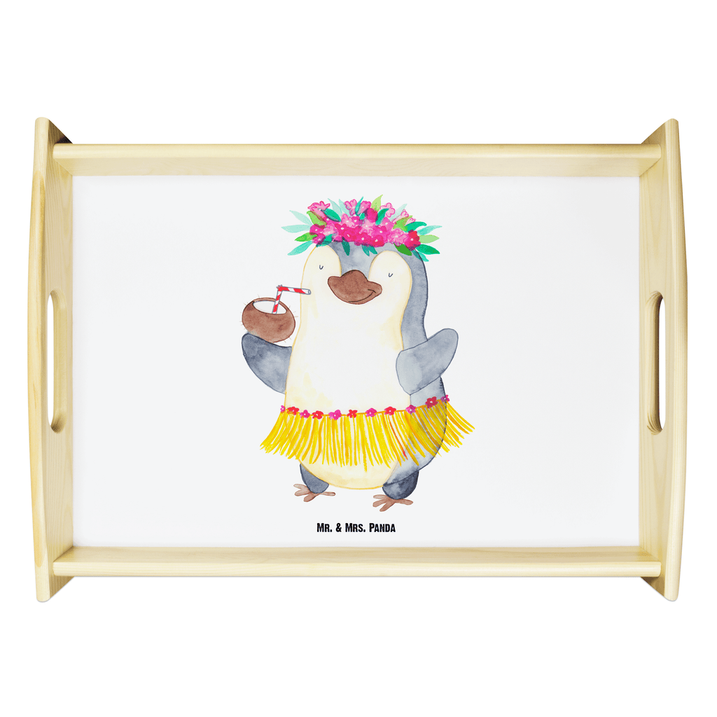 Serviertablett Pinguin Kokosnuss Tablett, Holztablett, Küchentablett, Dekotablett, Frühstückstablett, Pinguin, Aloha, Hawaii, Urlaub, Kokosnuss, Pinguine