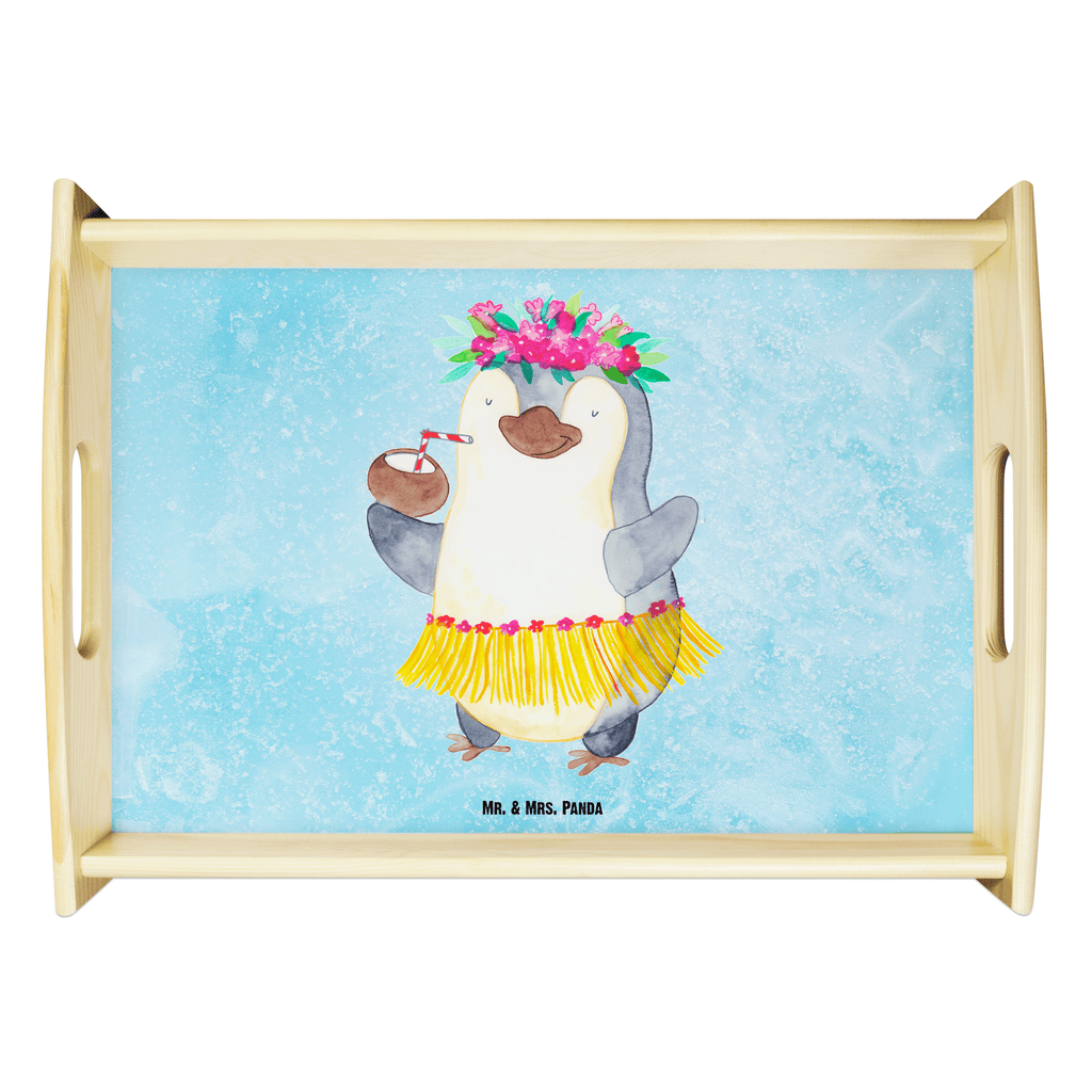 Serviertablett Pinguin Kokosnuss Tablett, Holztablett, Küchentablett, Dekotablett, Frühstückstablett, Pinguin, Aloha, Hawaii, Urlaub, Kokosnuss, Pinguine
