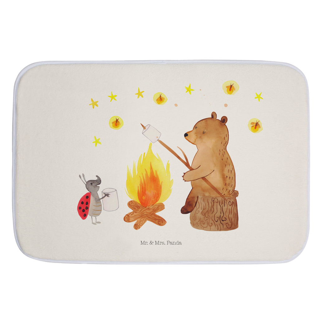 Badvorleger Bär & Marienkäfer Lagerfeuer Badematte, Badteppich, Duschvorleger, Badezimmerteppich, Badezimmermatte, Badvorleger, Duschmatte, Duschteppich, Bär, Teddy, Teddybär, Lagerfeuer