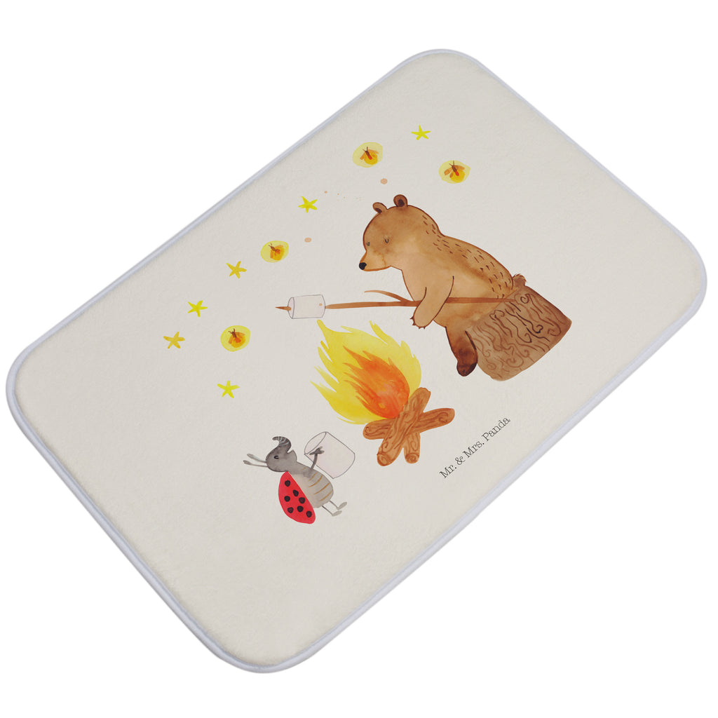 Badvorleger Bär & Marienkäfer Lagerfeuer Badematte, Badteppich, Duschvorleger, Badezimmerteppich, Badezimmermatte, Badvorleger, Duschmatte, Duschteppich, Bär, Teddy, Teddybär, Lagerfeuer