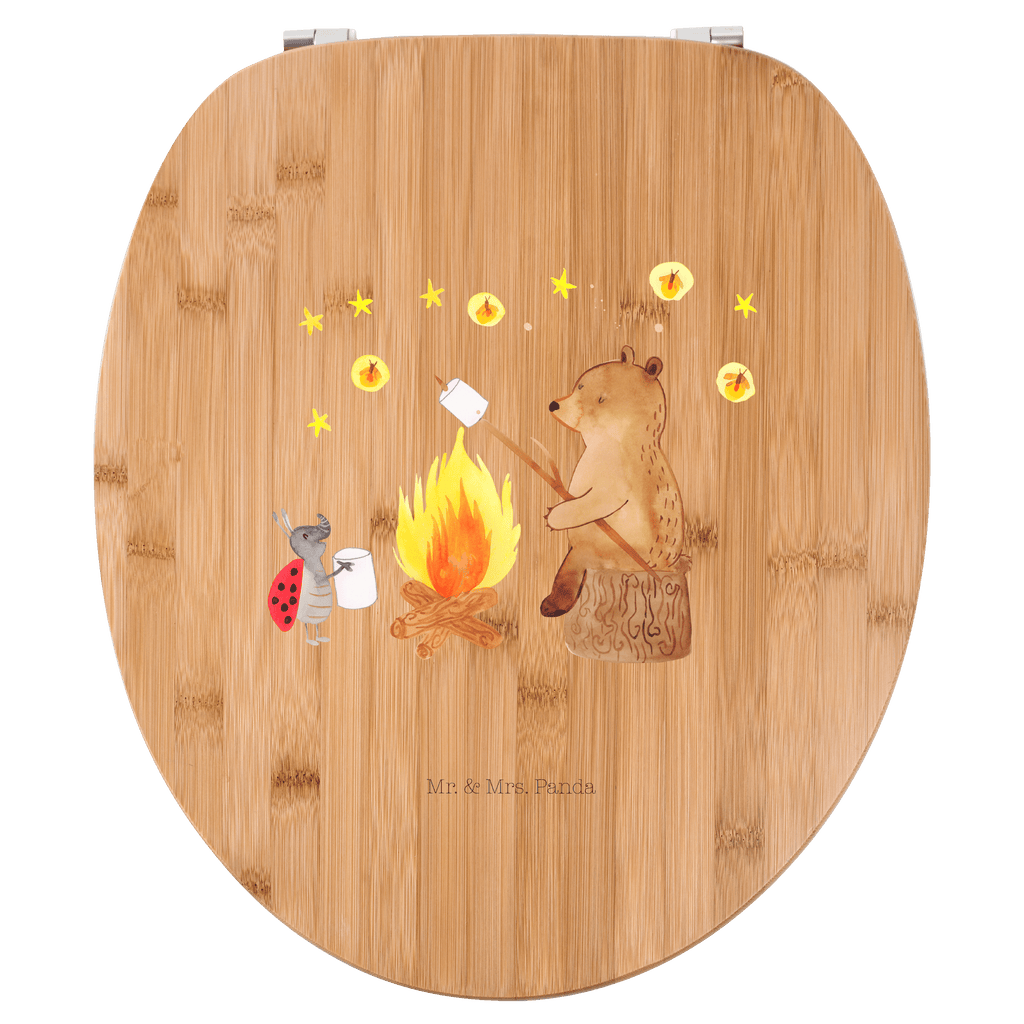 Motiv WC Sitz Bär & Marienkäfer Lagerfeuer Klobrille, Klodeckel, Toilettendeckel, WC-Sitz, Toilette, Bär, Teddy, Teddybär, Lagerfeuer