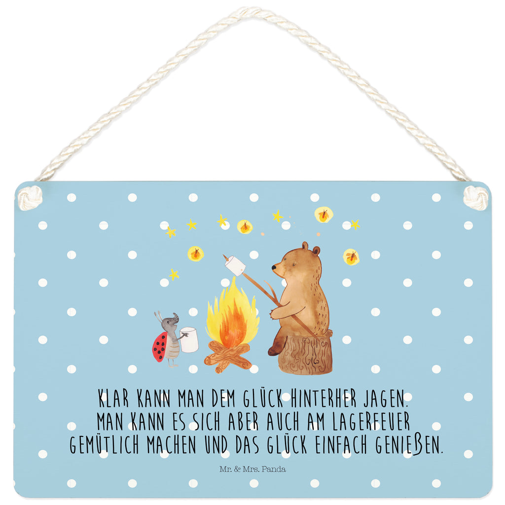 Deko Schild Bär & Marienkäfer Lagerfeuer Dekoschild, Deko Schild, Schild, Tür Schild, Türschild, Holzschild, Wandschild, Wanddeko, Bär, Teddy, Teddybär, Lagerfeuer