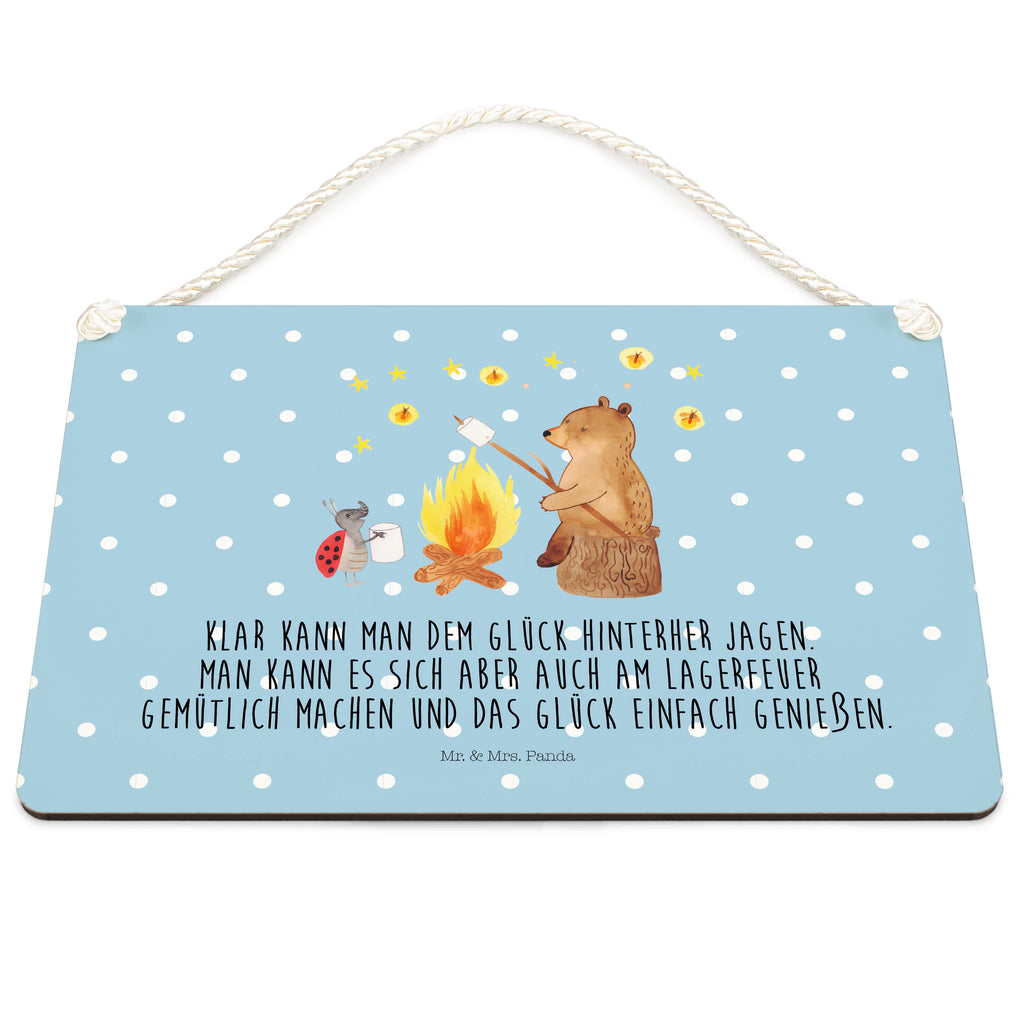 Deko Schild Bär & Marienkäfer Lagerfeuer Dekoschild, Deko Schild, Schild, Tür Schild, Türschild, Holzschild, Wandschild, Wanddeko, Bär, Teddy, Teddybär, Lagerfeuer