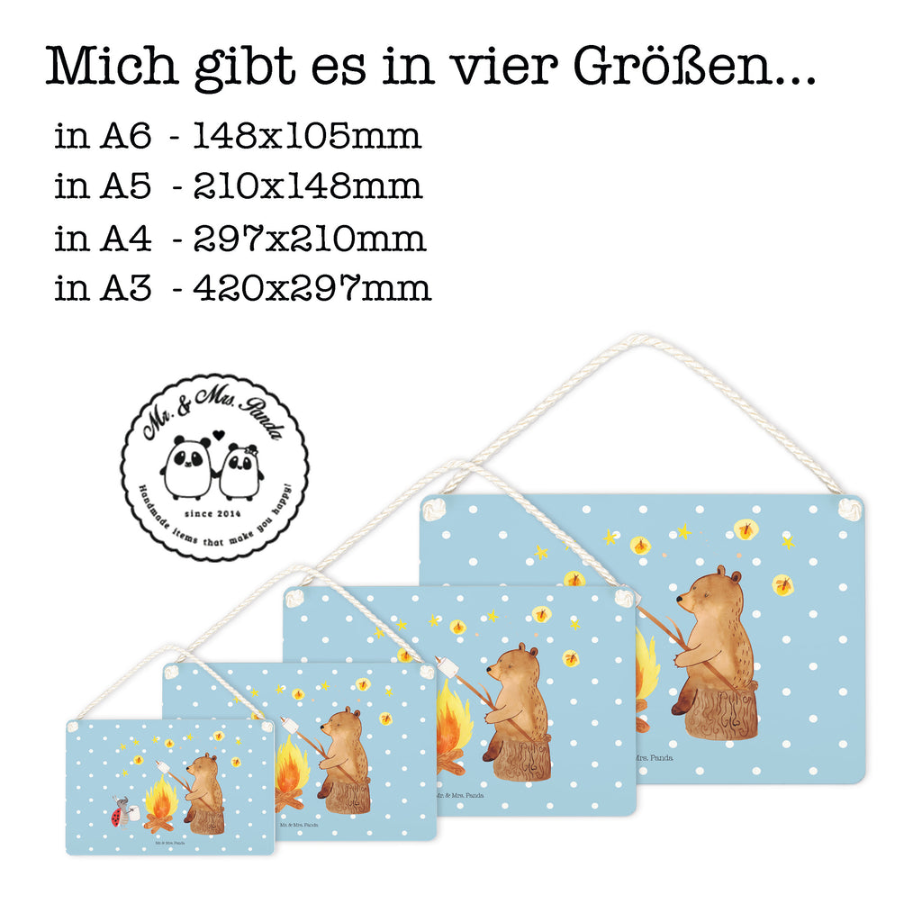 Deko Schild Bär & Marienkäfer Lagerfeuer Dekoschild, Deko Schild, Schild, Tür Schild, Türschild, Holzschild, Wandschild, Wanddeko, Bär, Teddy, Teddybär, Lagerfeuer