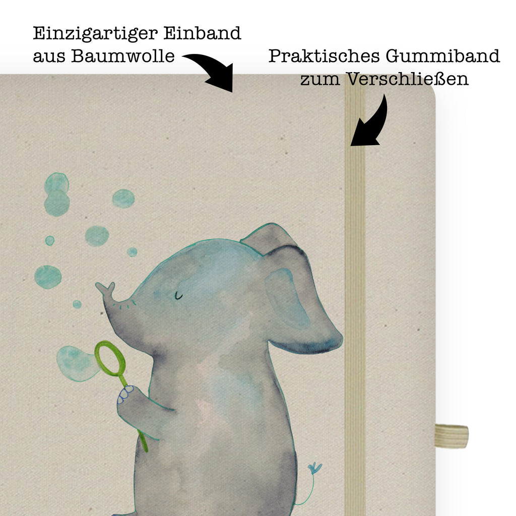 DIN A5 Baumwoll Notizbuch Elefant Seifenblasen Notizen, Eintragebuch, Tagebuch, Notizblock, Adressbuch, Journal, Kladde, Skizzenbuch, Notizheft, Schreibbuch, Schreibheft, Tiermotive, Gute Laune, lustige Sprüche, Tiere, Elefant, Elefanten, Dickhäter, Rüsseltier, Seifenblasen, Liebe, Heimat, Gefühl. Daheim, Liebesbeweis, Liebesspruch