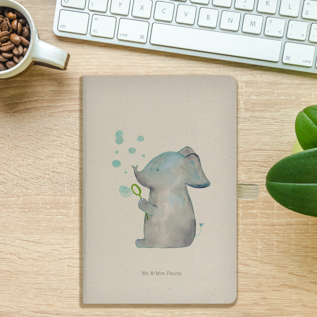 DIN A5 Baumwoll Notizbuch Elefant Seifenblasen Notizen, Eintragebuch, Tagebuch, Notizblock, Adressbuch, Journal, Kladde, Skizzenbuch, Notizheft, Schreibbuch, Schreibheft, Tiermotive, Gute Laune, lustige Sprüche, Tiere, Elefant, Elefanten, Dickhäter, Rüsseltier, Seifenblasen, Liebe, Heimat, Gefühl. Daheim, Liebesbeweis, Liebesspruch