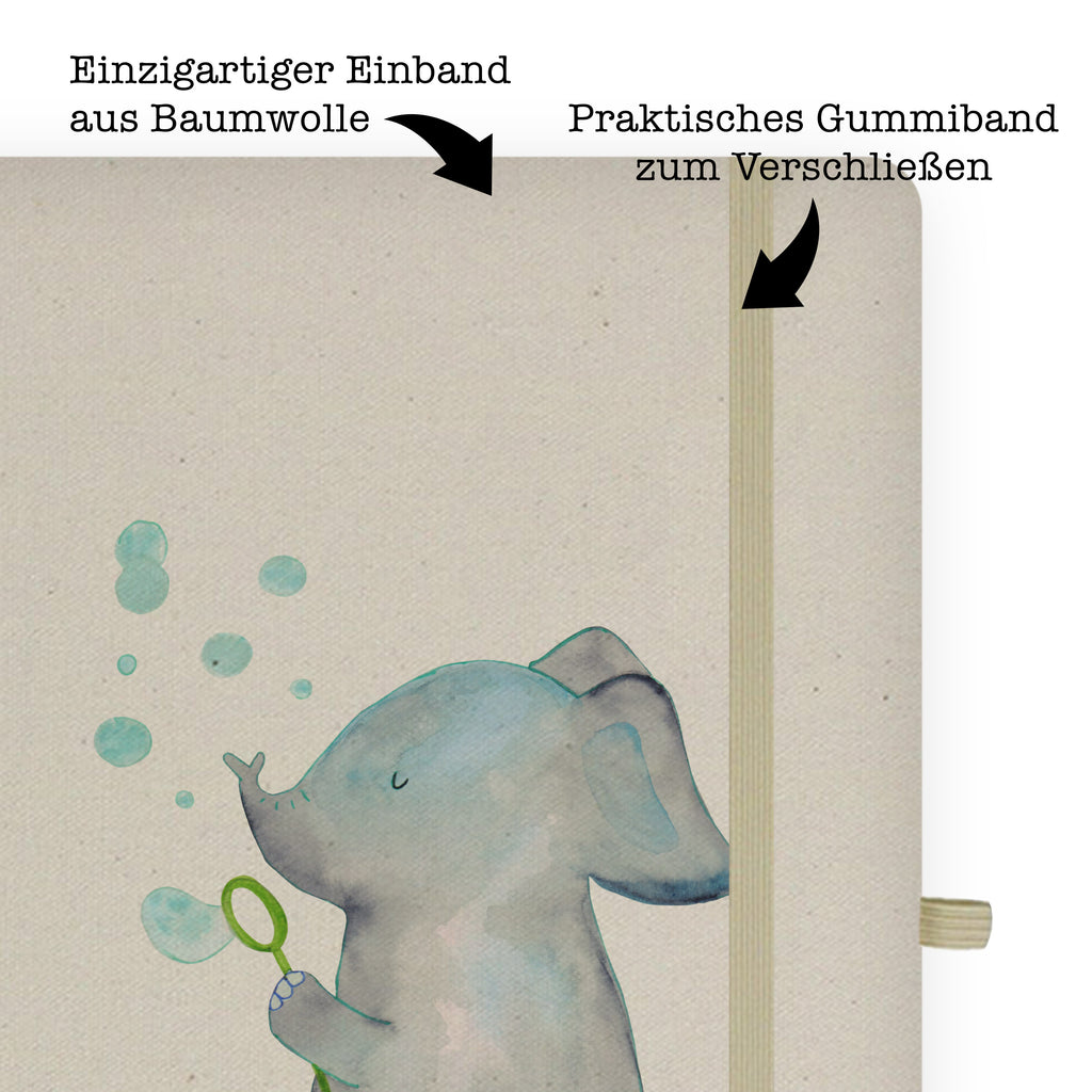 DIN A5 Baumwoll Notizbuch Elefant Seifenblasen Notizen, Eintragebuch, Tagebuch, Notizblock, Adressbuch, Journal, Kladde, Skizzenbuch, Notizheft, Schreibbuch, Schreibheft, Tiermotive, Gute Laune, lustige Sprüche, Tiere, Elefant, Elefanten, Dickhäter, Rüsseltier, Seifenblasen, Liebe, Heimat, Gefühl. Daheim, Liebesbeweis, Liebesspruch