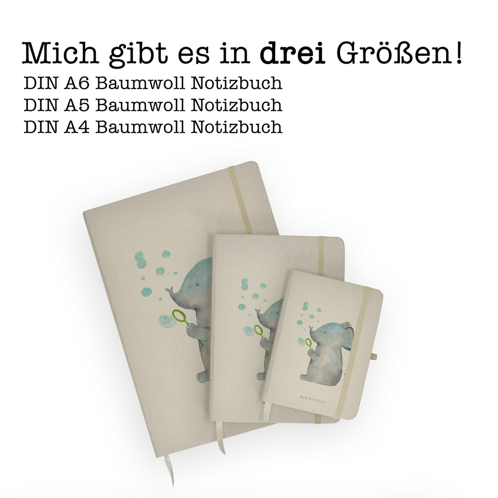 DIN A5 Baumwoll Notizbuch Elefant Seifenblasen Notizen, Eintragebuch, Tagebuch, Notizblock, Adressbuch, Journal, Kladde, Skizzenbuch, Notizheft, Schreibbuch, Schreibheft, Tiermotive, Gute Laune, lustige Sprüche, Tiere, Elefant, Elefanten, Dickhäter, Rüsseltier, Seifenblasen, Liebe, Heimat, Gefühl. Daheim, Liebesbeweis, Liebesspruch