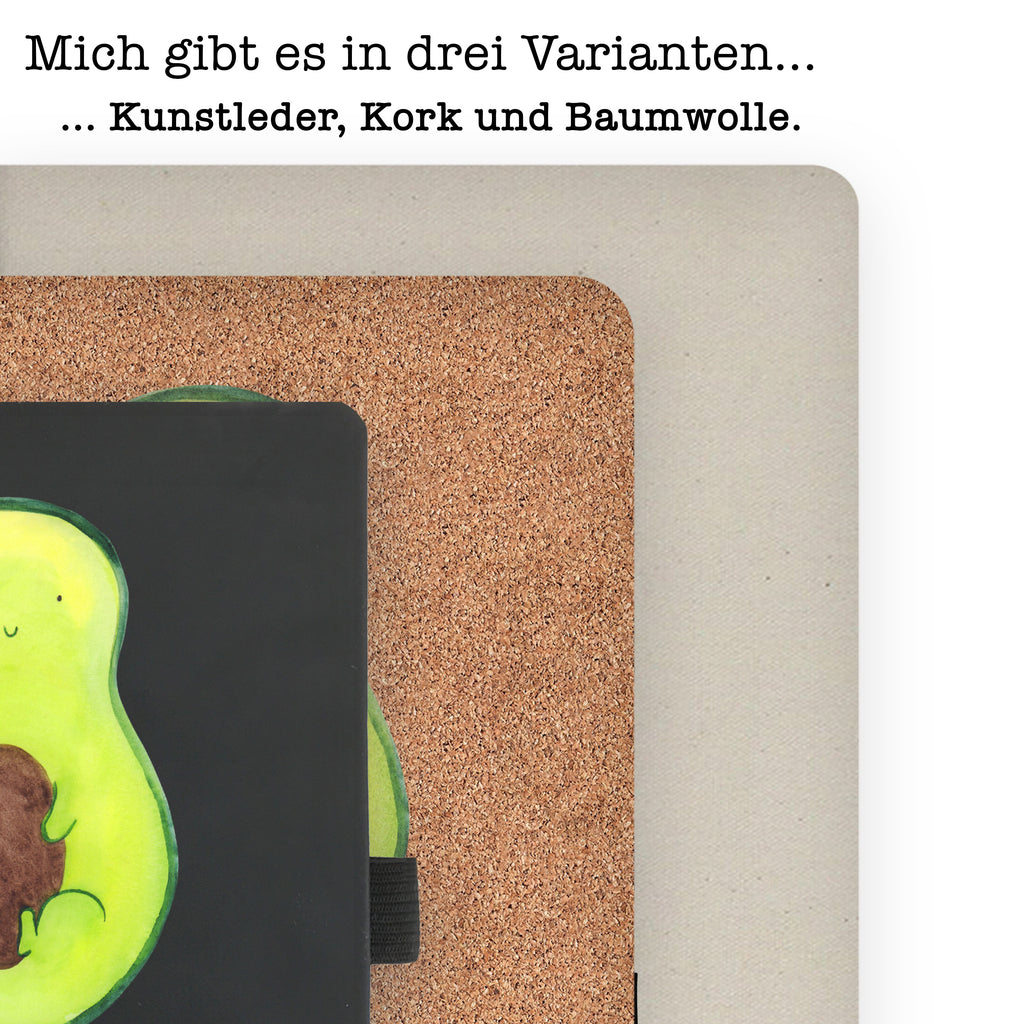 DIN A4 Baumwoll Notizbuch Avocado mit Kern Notizen, Eintragebuch, Tagebuch, Notizblock, Adressbuch, Journal, Kladde, Skizzenbuch, Notizheft, Schreibbuch, Schreibheft, Avocado, Veggie, Vegan, Gesund, Avokado, Avocadokern, Kern, Pflanze, Spruch Leben