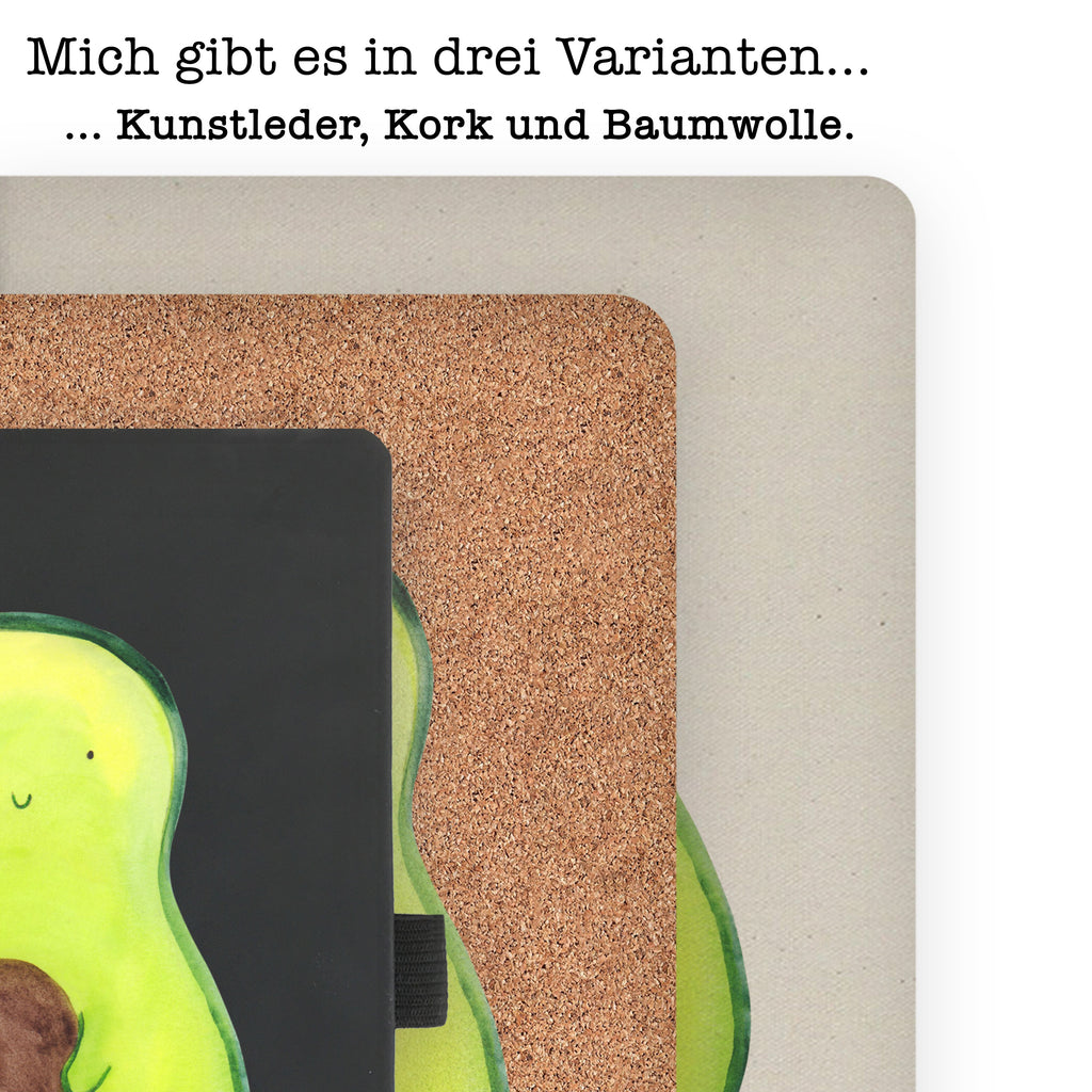 DIN A4 Baumwoll Notizbuch Avocado mit Kern Notizen, Eintragebuch, Tagebuch, Notizblock, Adressbuch, Journal, Kladde, Skizzenbuch, Notizheft, Schreibbuch, Schreibheft, Avocado, Veggie, Vegan, Gesund, Avokado, Avocadokern, Kern, Pflanze, Spruch Leben