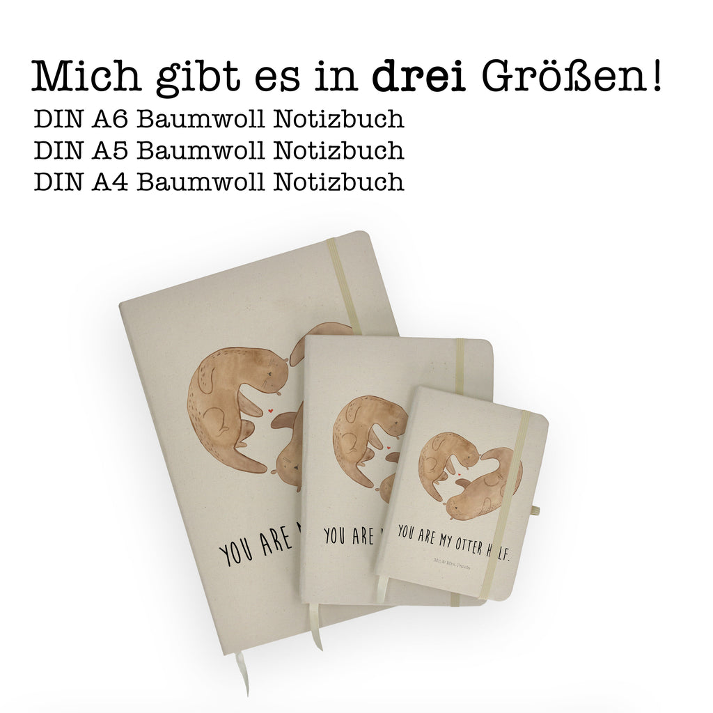 DIN A5 Baumwoll Notizbuch Otter Herz Notizen, Eintragebuch, Tagebuch, Notizblock, Adressbuch, Journal, Kladde, Skizzenbuch, Notizheft, Schreibbuch, Schreibheft, Otter, Fischotter, Seeotter, Liebe, Herz, Liebesbeweis, Liebesgeschenk, Bessere Hälfte, Love you, Jahrestag, Hochzeitstag, Verlobung, gemeinsames Leben