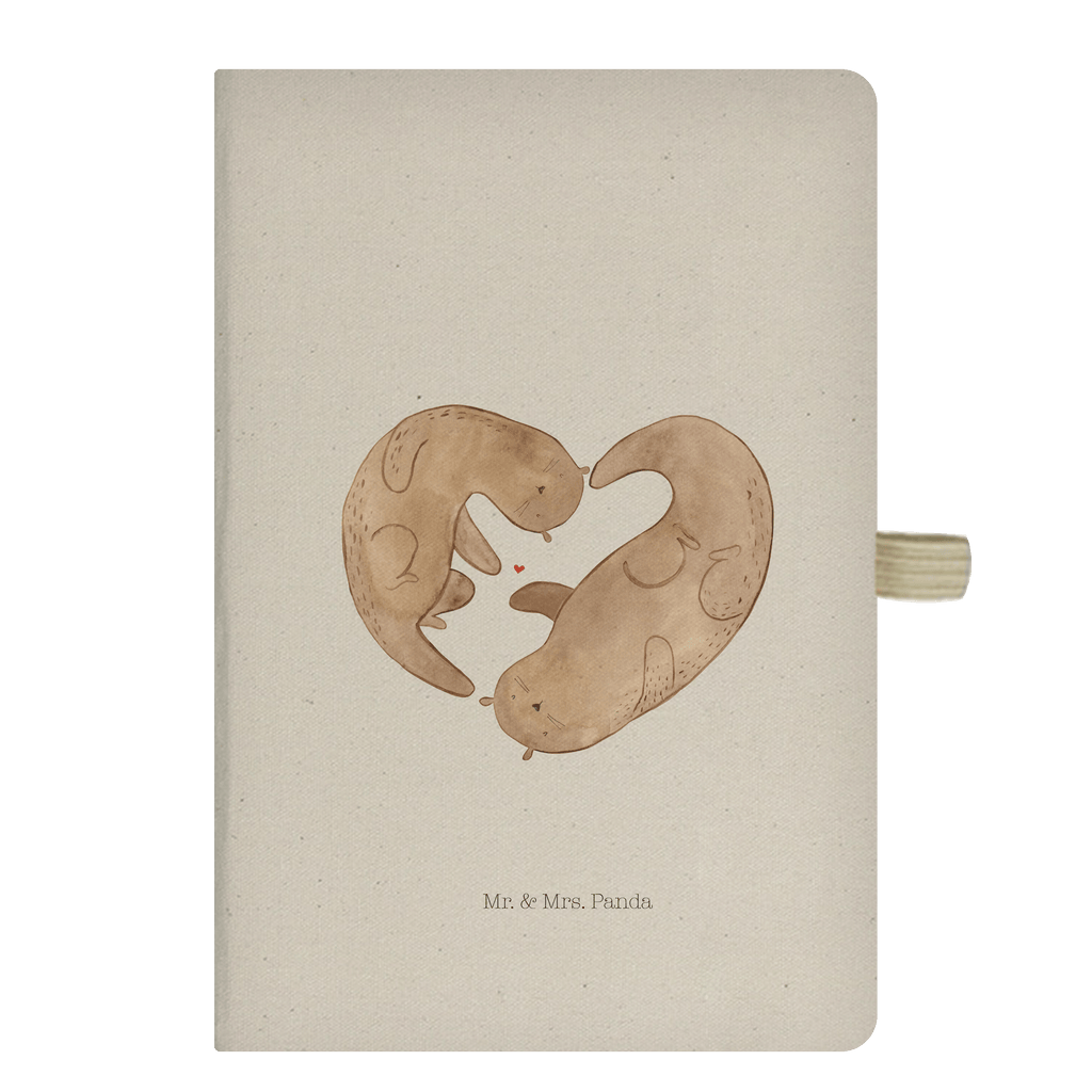 DIN A5 Baumwoll Notizbuch Otter Herz Notizen, Eintragebuch, Tagebuch, Notizblock, Adressbuch, Journal, Kladde, Skizzenbuch, Notizheft, Schreibbuch, Schreibheft, Otter, Fischotter, Seeotter, Liebe, Herz, Liebesbeweis, Liebesgeschenk, Bessere Hälfte, Love you, Jahrestag, Hochzeitstag, Verlobung, gemeinsames Leben