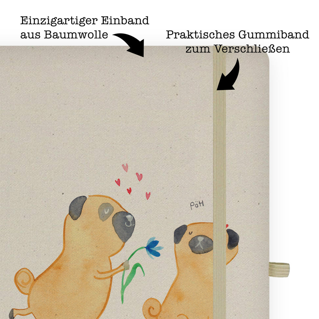 DIN A5 Baumwoll Notizbuch Mops verliebt Notizen, Eintragebuch, Tagebuch, Notizblock, Adressbuch, Journal, Kladde, Skizzenbuch, Notizheft, Schreibbuch, Schreibheft, Hund, Hundemotiv, Haustier, Hunderasse, Tierliebhaber, Hundebesitzer, Sprüche, Mops, Möpse, Hundeliebe, verliebt, Liebe, Liebesspruch. Verlobt, Geschenk Freund, Partner