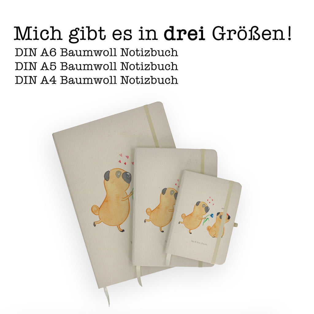 DIN A5 Baumwoll Notizbuch Mops verliebt Notizen, Eintragebuch, Tagebuch, Notizblock, Adressbuch, Journal, Kladde, Skizzenbuch, Notizheft, Schreibbuch, Schreibheft, Hund, Hundemotiv, Haustier, Hunderasse, Tierliebhaber, Hundebesitzer, Sprüche, Mops, Möpse, Hundeliebe, verliebt, Liebe, Liebesspruch. Verlobt, Geschenk Freund, Partner