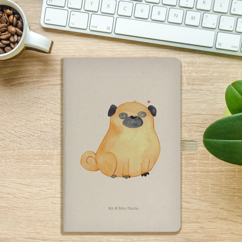 DIN A5 Baumwoll Notizbuch Mops Notizen, Eintragebuch, Tagebuch, Notizblock, Adressbuch, Journal, Kladde, Skizzenbuch, Notizheft, Schreibbuch, Schreibheft, Hund, Hundemotiv, Haustier, Hunderasse, Tierliebhaber, Hundebesitzer, Sprüche, Mops, Liebe, Hundeliebe