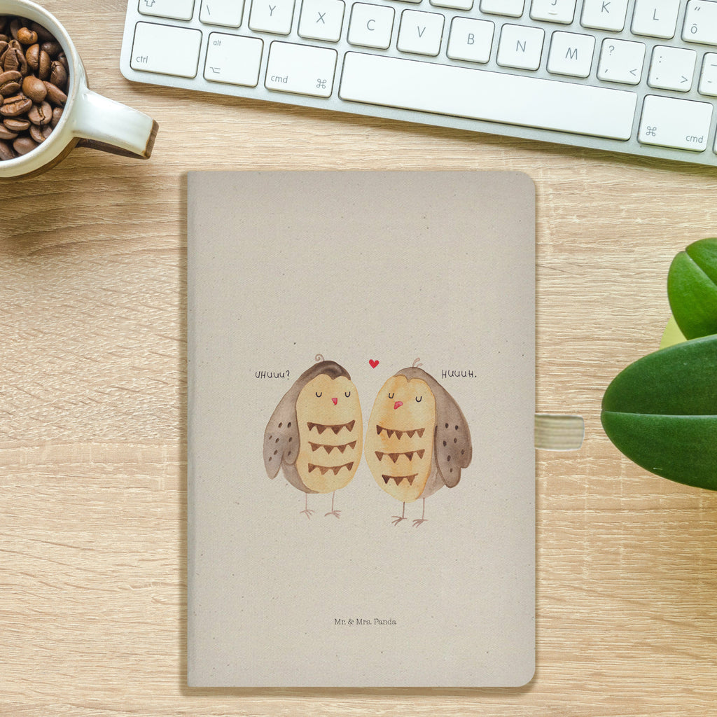 DIN A5 Baumwoll Notizbuch Eule Liebe Notizen, Eintragebuch, Tagebuch, Notizblock, Adressbuch, Journal, Kladde, Skizzenbuch, Notizheft, Schreibbuch, Schreibheft, Eule, Eule Deko, Liebe, Hochzeit Spruch, Owl, All you need is love, Liebe Spruch, Freundin Geschenk, Freund, Wortspiel lustig