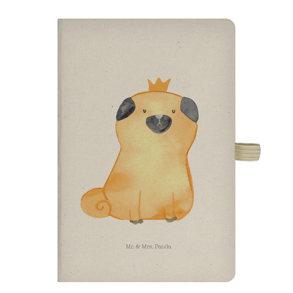 DIN A5 Baumwoll Notizbuch Mops Krone Notizen, Eintragebuch, Tagebuch, Notizblock, Adressbuch, Journal, Kladde, Skizzenbuch, Notizheft, Schreibbuch, Schreibheft, Hund, Hundemotiv, Haustier, Hunderasse, Tierliebhaber, Hundebesitzer, Sprüche, Mops, allergisch, kinderlos, Hausregel, Hundebesitzer. Spruch, lustig