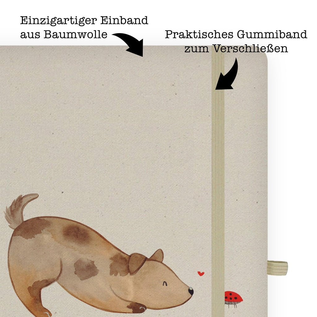 DIN A5 Baumwoll Notizbuch Hund Marienkäfer Notizen, Eintragebuch, Tagebuch, Notizblock, Adressbuch, Journal, Kladde, Skizzenbuch, Notizheft, Schreibbuch, Schreibheft, Hund, Hundemotiv, Haustier, Hunderasse, Tierliebhaber, Hundebesitzer, Sprüche, Hunde, Hundespruch, Marienkäfer, Mischling, Mischlinghund