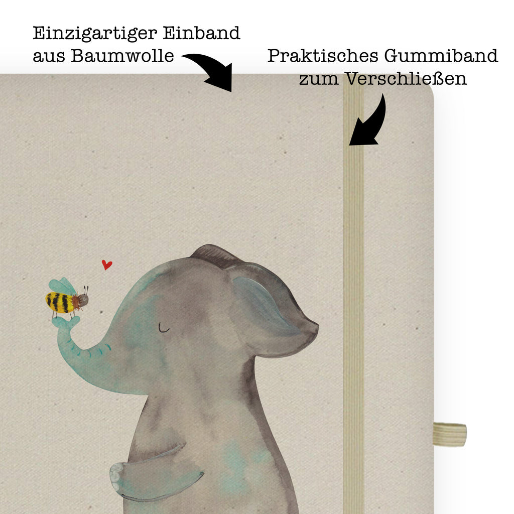 DIN A5 Baumwoll Notizbuch Elefant & Biene Notizen, Eintragebuch, Tagebuch, Notizblock, Adressbuch, Journal, Kladde, Skizzenbuch, Notizheft, Schreibbuch, Schreibheft, Tiermotive, Gute Laune, lustige Sprüche, Tiere, Elefant, Biene, Liebe, Liebesbeweis, Jahrestag, Liebesgeschenk, Heiratsantrag, Hochzeitsgeschenk, Liebesspruch