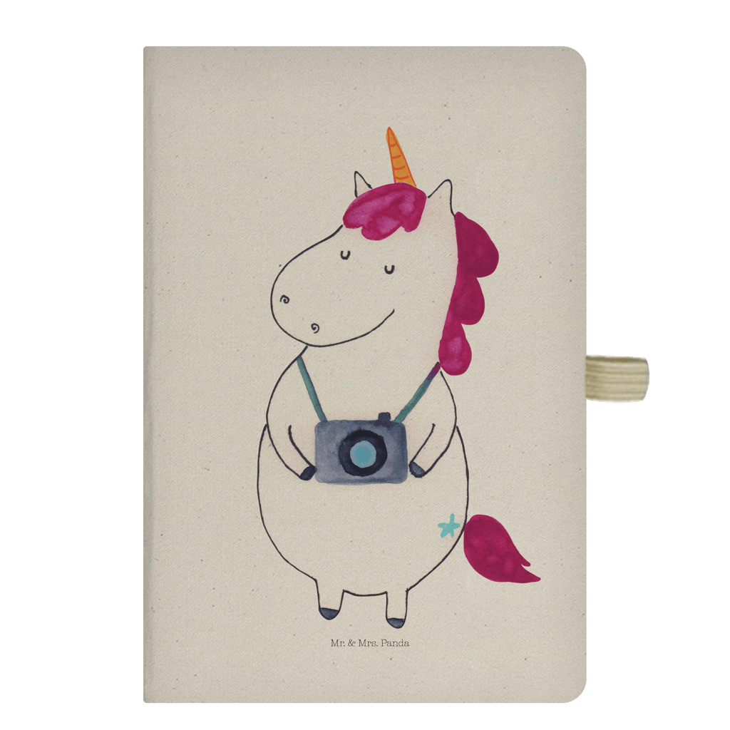 DIN A5 Baumwoll Notizbuch Einhorn Fotograf Notizen, Eintragebuch, Tagebuch, Notizblock, Adressbuch, Journal, Kladde, Skizzenbuch, Notizheft, Schreibbuch, Schreibheft, Einhorn, Einhörner, Einhorn Deko, Pegasus, Unicorn, Fotograf, Fotografie, Kamera, Reisen, Weltreise, Weltenbummler, Urlaub, Tourist, Kurztrip, Reise, Städtereise
