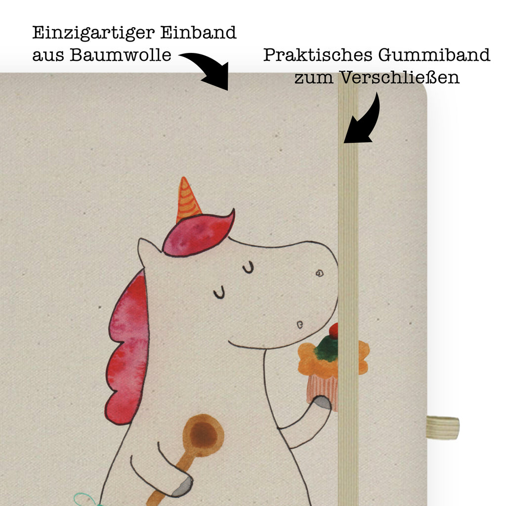 DIN A5 Baumwoll Notizbuch Einhorn Küchenfee Notizen, Eintragebuch, Tagebuch, Notizblock, Adressbuch, Journal, Kladde, Skizzenbuch, Notizheft, Schreibbuch, Schreibheft, Einhorn, Einhörner, Einhorn Deko, Pegasus, Unicorn, backen, Muffin, Motivation, Träumer, träumen, Bäckerin, Hobbykoch, Koch, Torte, Kuchen