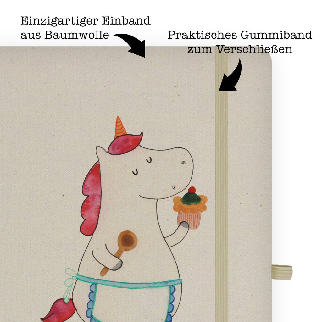 DIN A5 Baumwoll Notizbuch Einhorn Küchenfee Notizen, Eintragebuch, Tagebuch, Notizblock, Adressbuch, Journal, Kladde, Skizzenbuch, Notizheft, Schreibbuch, Schreibheft, Einhorn, Einhörner, Einhorn Deko, Pegasus, Unicorn, backen, Muffin, Motivation, Träumer, träumen, Bäckerin, Hobbykoch, Koch, Torte, Kuchen