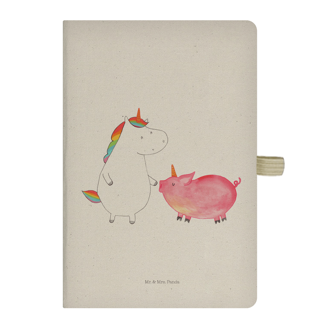 DIN A5 Baumwoll Notizbuch Einhorn + Schweinhorn Notizen, Eintragebuch, Tagebuch, Notizblock, Adressbuch, Journal, Kladde, Skizzenbuch, Notizheft, Schreibbuch, Schreibheft, Einhorn, Einhörner, Einhorn Deko, Pegasus, Unicorn, Freundschaft, Schweinhorn, Schwein, Freundin, Schweinchen