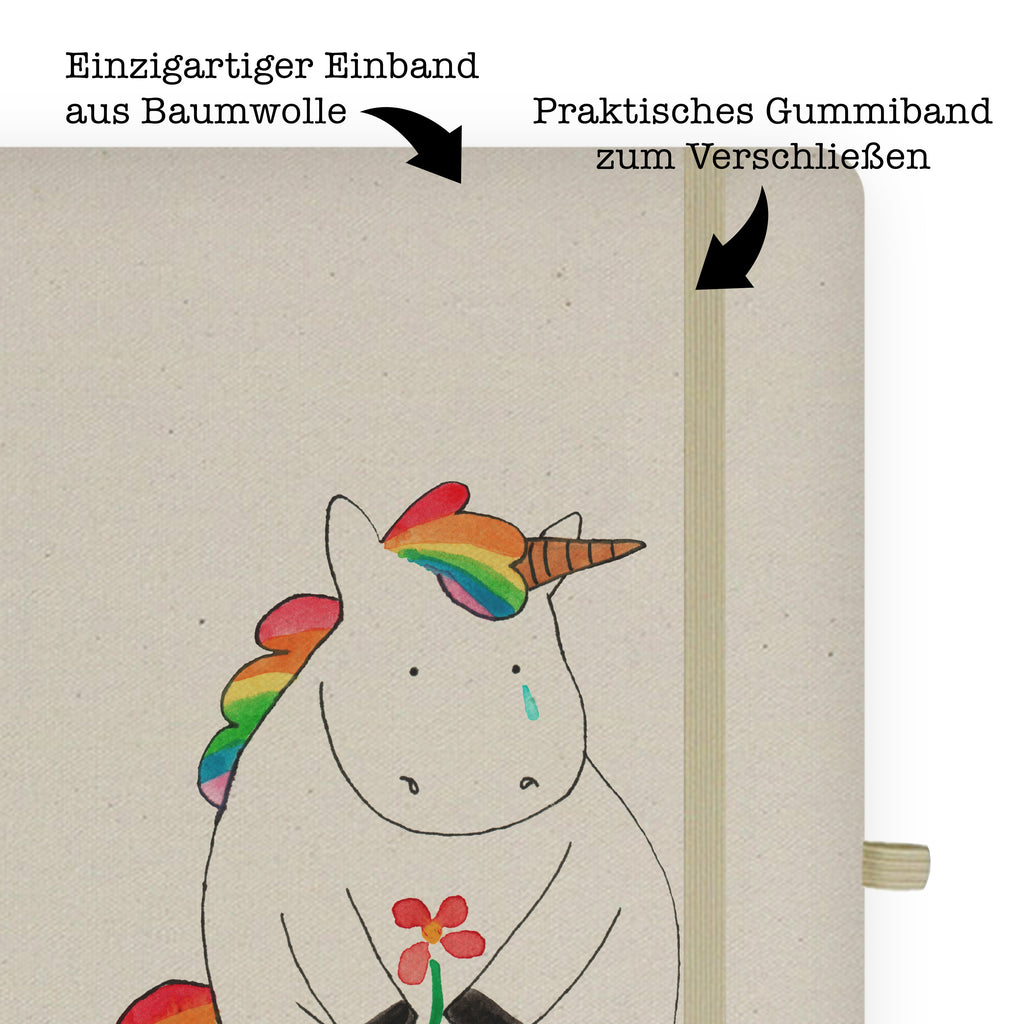 DIN A5 Baumwoll Notizbuch Einhorn Traurig Notizen, Eintragebuch, Tagebuch, Notizblock, Adressbuch, Journal, Kladde, Skizzenbuch, Notizheft, Schreibbuch, Schreibheft, Einhorn, Einhörner, Einhorn Deko, Pegasus, Unicorn, Glitzer, Trösten. Freundschaft, Freunde, Liebe, Trauer, Grußkarte, Blume