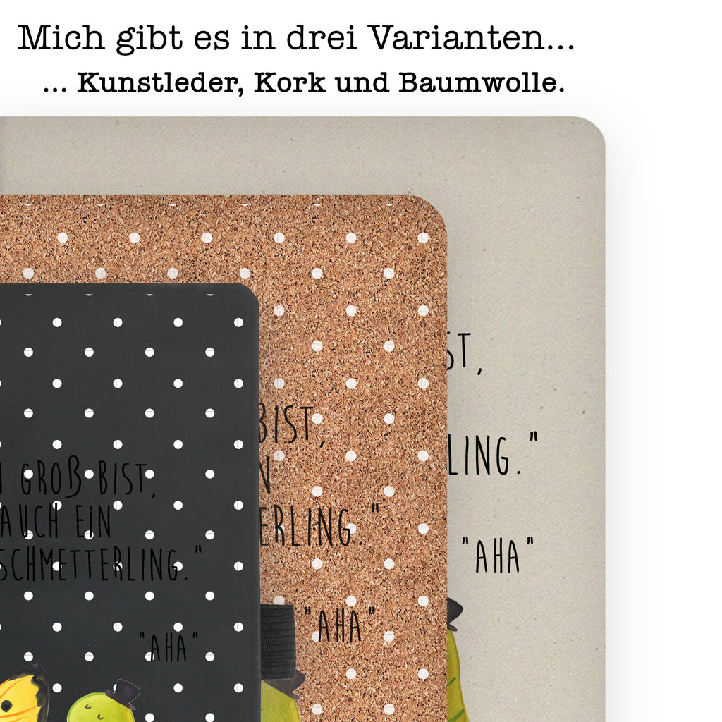 DIN A4 Baumwoll Notizbuch Raupe & Schmetterling Notizen, Eintragebuch, Tagebuch, Notizblock, Adressbuch, Journal, Kladde, Skizzenbuch, Notizheft, Schreibbuch, Schreibheft, Tiermotive, Gute Laune, lustige Sprüche, Tiere, Raupe, Schmetterling, Zitronenfalter, Entwicklung, Erwachsen werden, Kokon, Hut, Hütchen, Schönheit, Aufwachsen