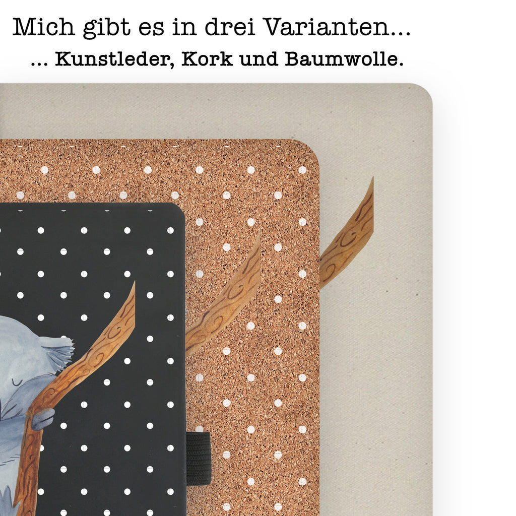 DIN A4 Baumwoll Notizbuch Koalabär Notizen, Eintragebuch, Tagebuch, Notizblock, Adressbuch, Journal, Kladde, Skizzenbuch, Notizheft, Schreibbuch, Schreibheft, Tiermotive, Gute Laune, lustige Sprüche, Tiere, Koala, träumen, Traum, schlafen, Schlafzimmer, Traumland, Bär, Koalabär