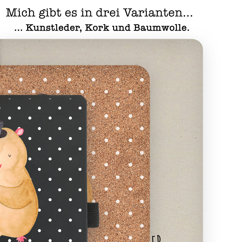 DIN A4 Baumwoll Notizbuch Hamster mit Hut