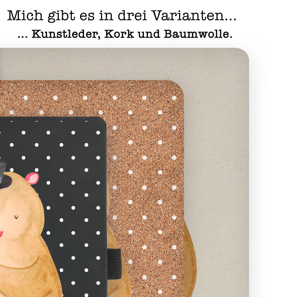 DIN A4 Baumwoll Notizbuch Hamster mit Hut