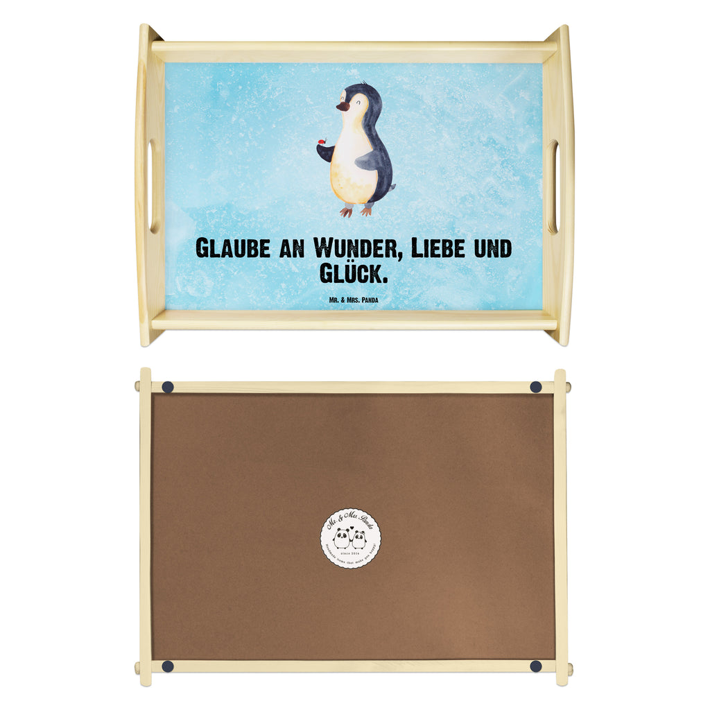 Serviertablett Pinguin Marienkäfer Tablett, Holztablett, Küchentablett, Dekotablett, Frühstückstablett, Pinguin, Pinguine, Marienkäfer, Liebe, Wunder, Glück, Freude, Lebensfreude