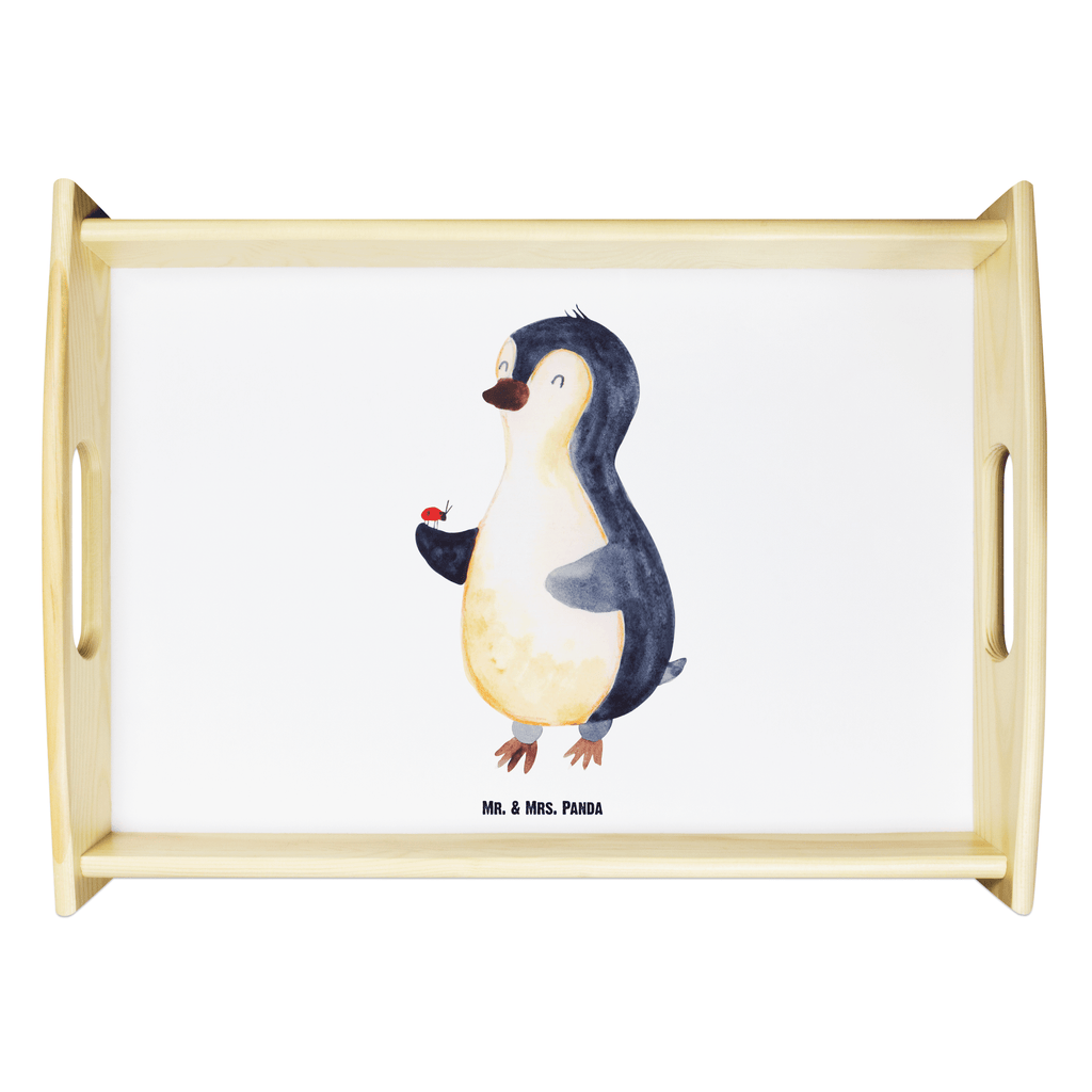 Serviertablett Pinguin Marienkäfer Tablett, Holztablett, Küchentablett, Dekotablett, Frühstückstablett, Pinguin, Pinguine, Marienkäfer, Liebe, Wunder, Glück, Freude, Lebensfreude
