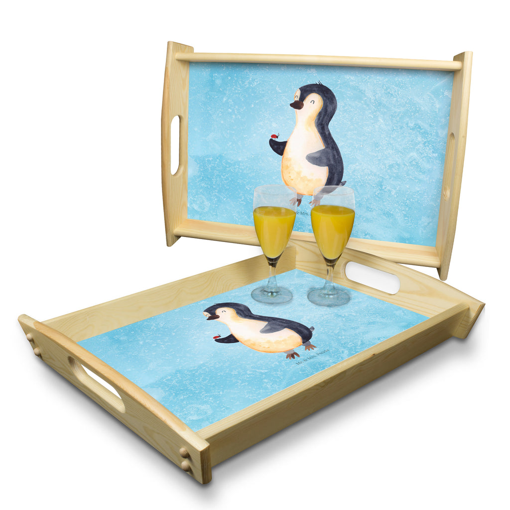 Serviertablett Pinguin Marienkäfer Tablett, Holztablett, Küchentablett, Dekotablett, Frühstückstablett, Pinguin, Pinguine, Marienkäfer, Liebe, Wunder, Glück, Freude, Lebensfreude