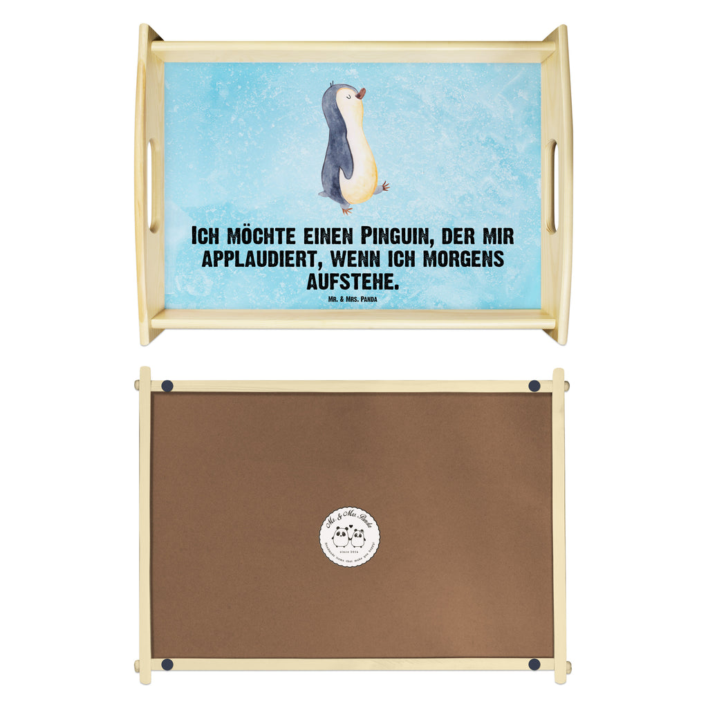 Serviertablett Pinguin marschierend Tablett, Holztablett, Küchentablett, Dekotablett, Frühstückstablett, Pinguin, Pinguine, Frühaufsteher, Langschläfer, Bruder, Schwester, Familie