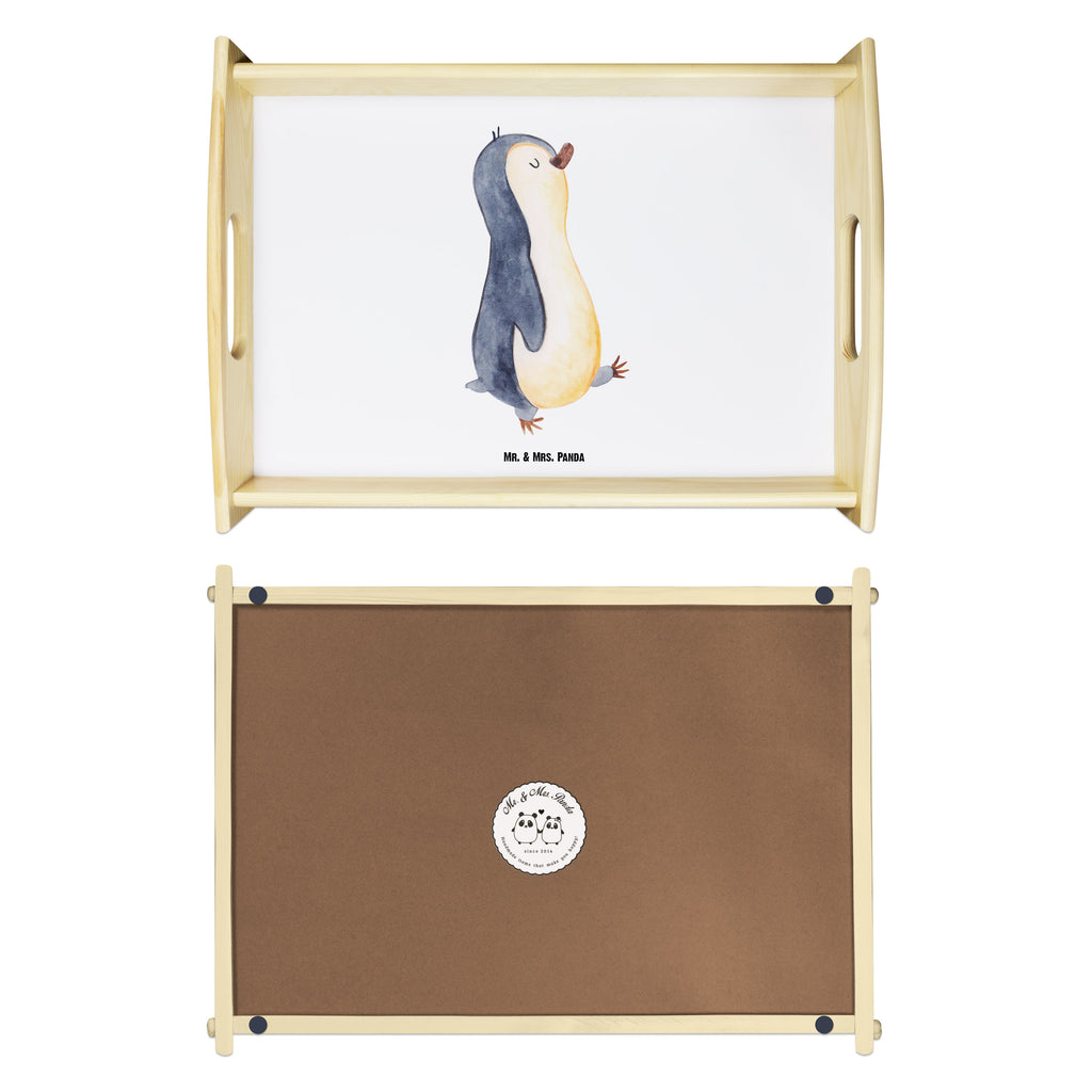 Serviertablett Pinguin marschierend Tablett, Holztablett, Küchentablett, Dekotablett, Frühstückstablett, Pinguin, Pinguine, Frühaufsteher, Langschläfer, Bruder, Schwester, Familie