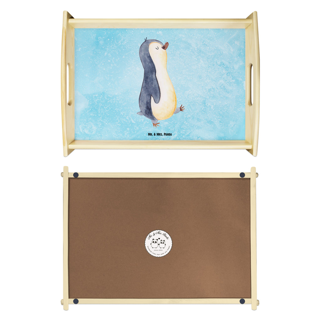 Serviertablett Pinguin marschierend Tablett, Holztablett, Küchentablett, Dekotablett, Frühstückstablett, Pinguin, Pinguine, Frühaufsteher, Langschläfer, Bruder, Schwester, Familie