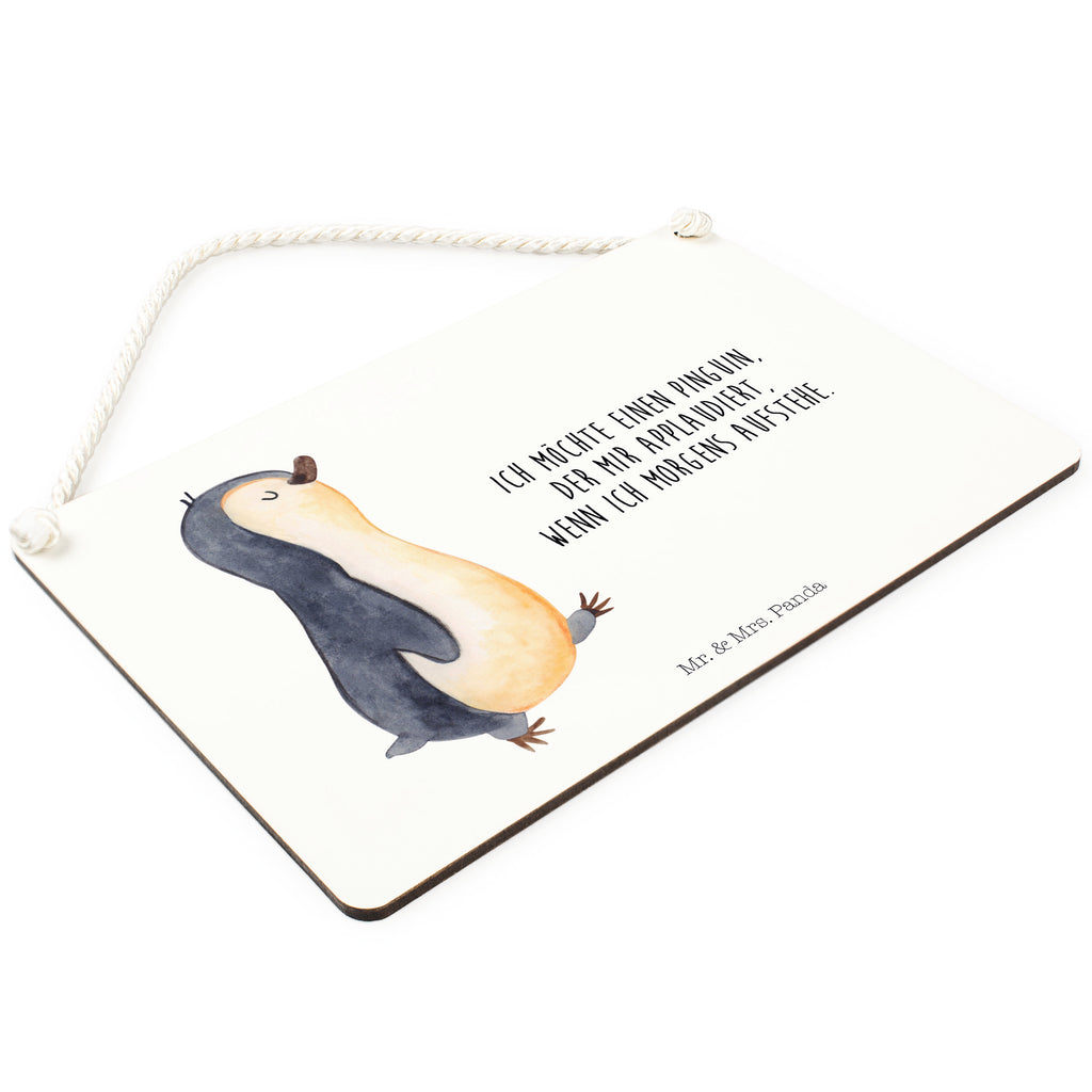 Deko Schild Pinguin marschierend Dekoschild, Deko Schild, Schild, Tür Schild, Türschild, Holzschild, Wandschild, Wanddeko, Pinguin, Pinguine, Frühaufsteher, Langschläfer, Bruder, Schwester, Familie