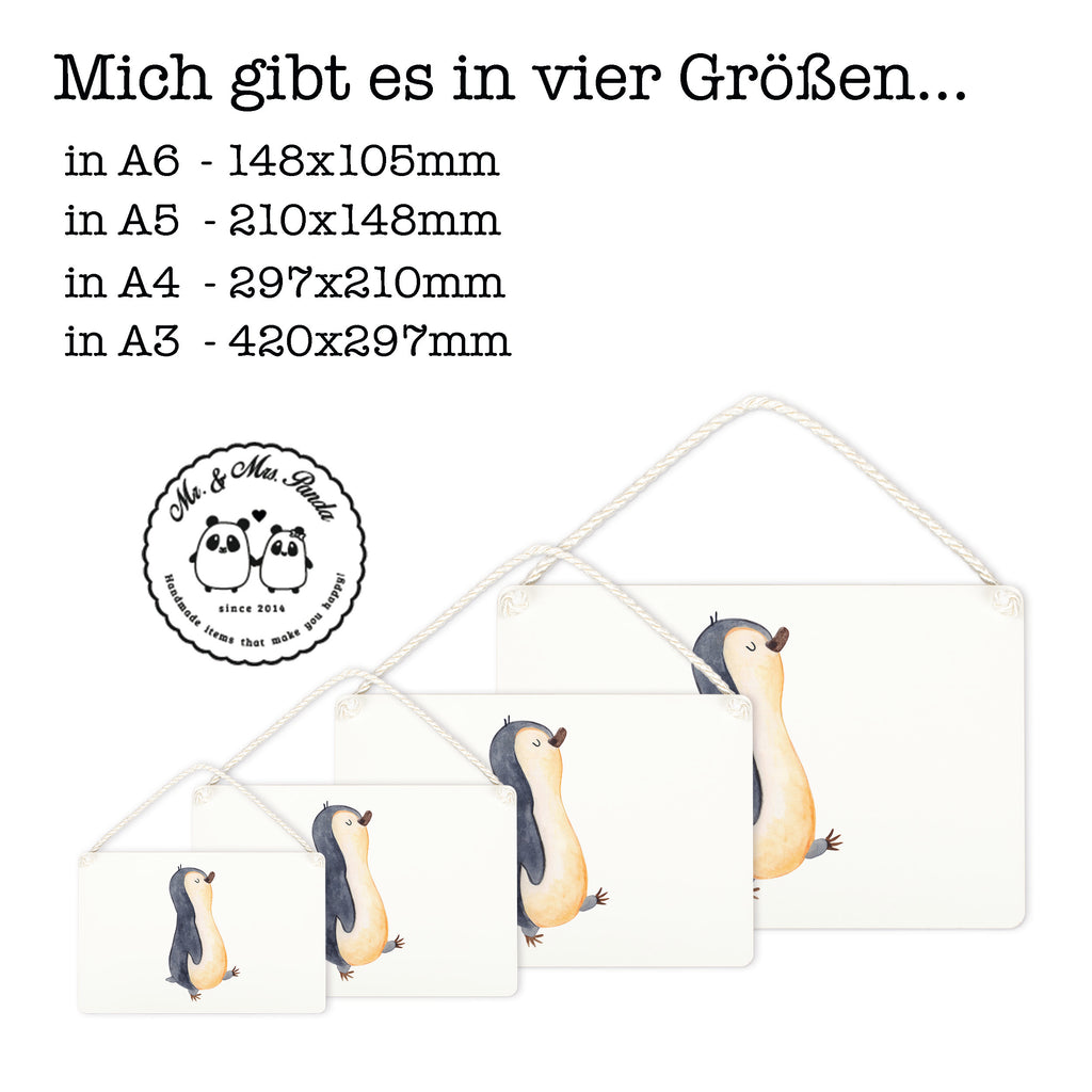 Deko Schild Pinguin marschierend Dekoschild, Deko Schild, Schild, Tür Schild, Türschild, Holzschild, Wandschild, Wanddeko, Pinguin, Pinguine, Frühaufsteher, Langschläfer, Bruder, Schwester, Familie