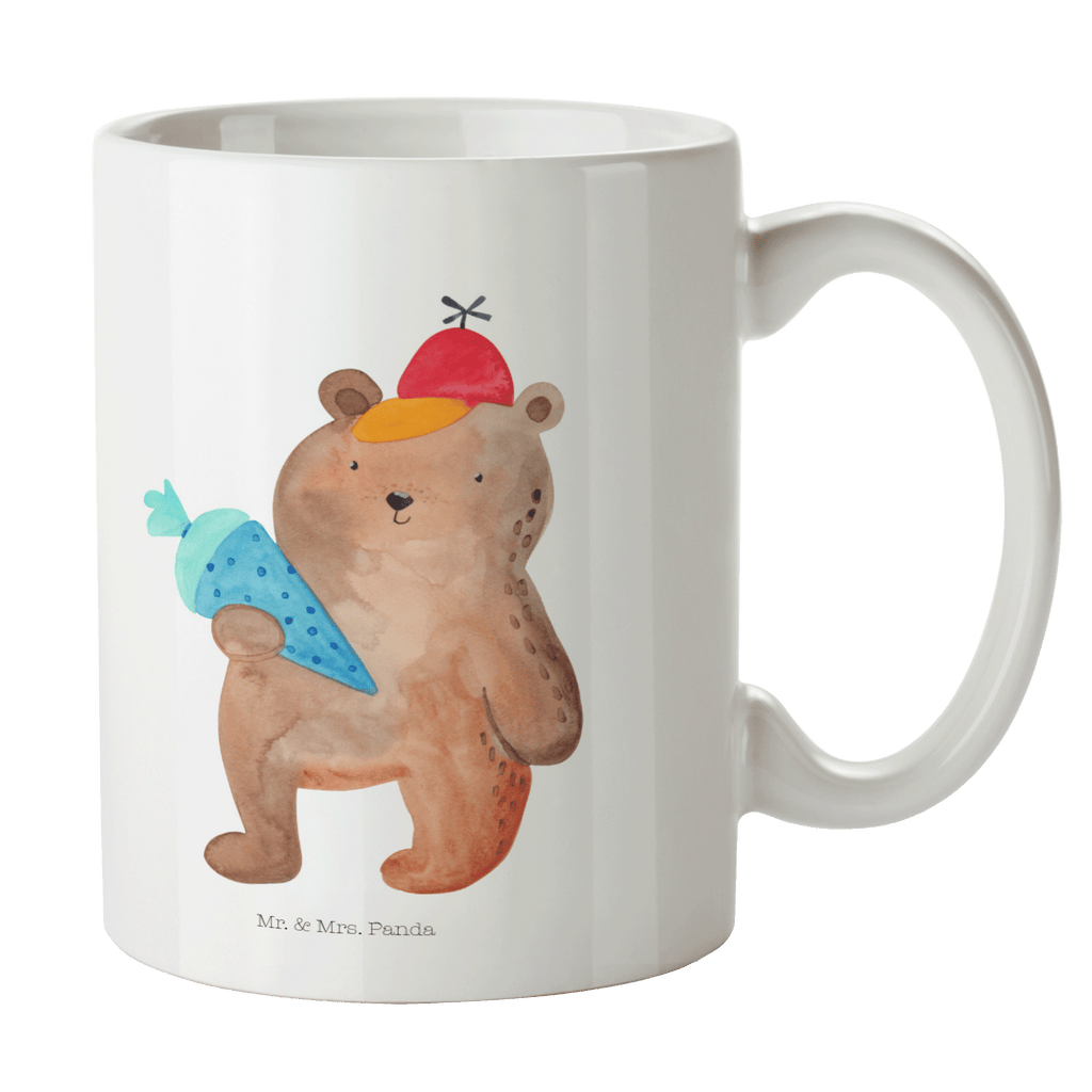 Tasse Bär mit Schultüte Bär Motiv, Schultüte, Erster Schultag Geschenk, Einschulung Geschenk, Schule Geschenk, Grundschule, Schulanfang, Schulbeginn,  Becher, Kaffeetasse, Kaffeebecher, Tee, Frühstück, Büro  Bär, Teddy, Teddybär